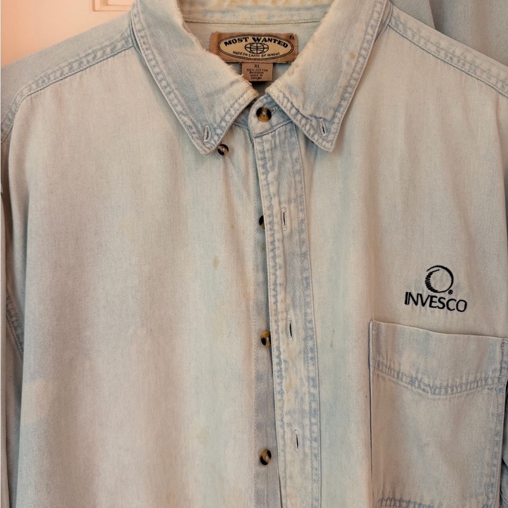 Lot of 2 Chambray Shirts – Men’s XL – Distressed / Workwear / Worn-In - Picture 2 of 15